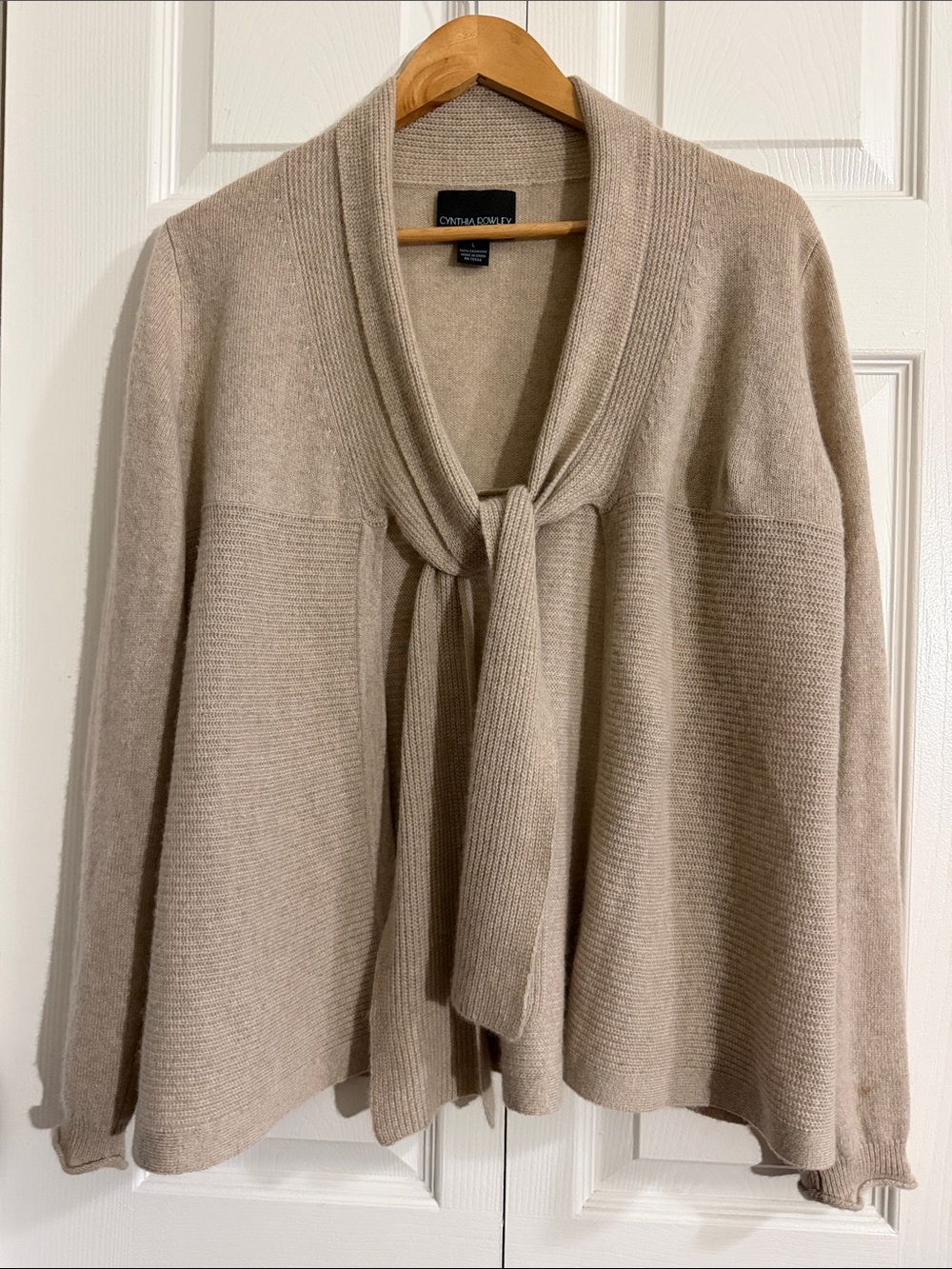 Tie-Neck Knit Cardigan